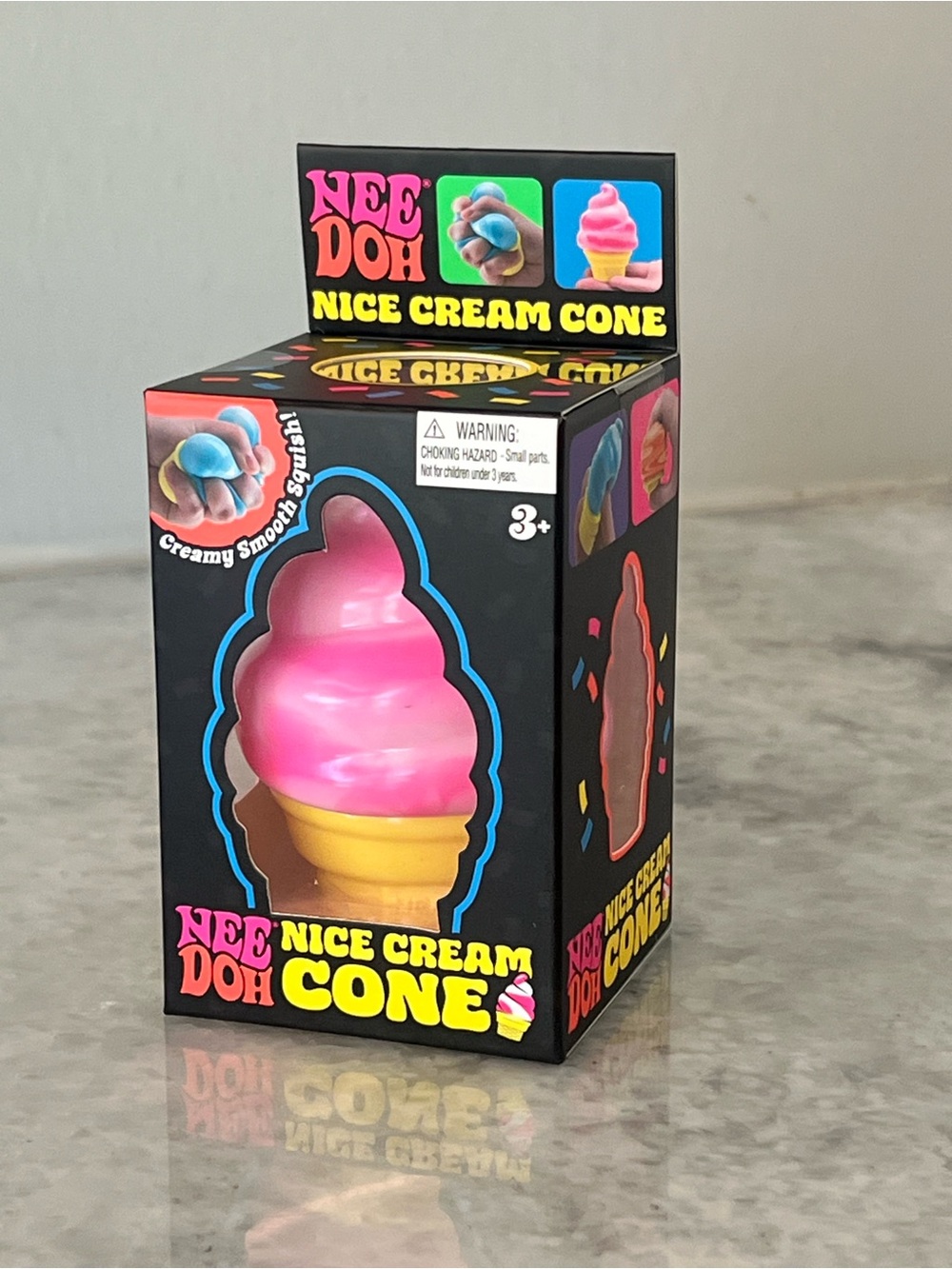 NeeDoh Nice Cream Cone Pink Squishy Toy